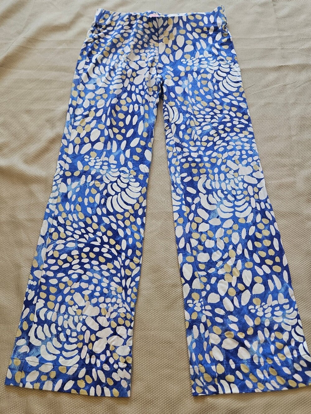 Lilly Pulitzer Georgia May Palazzo Pants Beckon Blue Sparkling Grotto XS Vintage